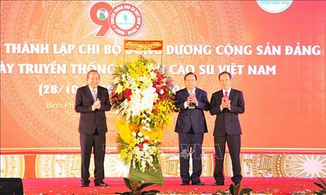 Phó Thủ tướng Thường trực Trương Hòa Bình chúc mừng ngành Cao su Việt Nam.