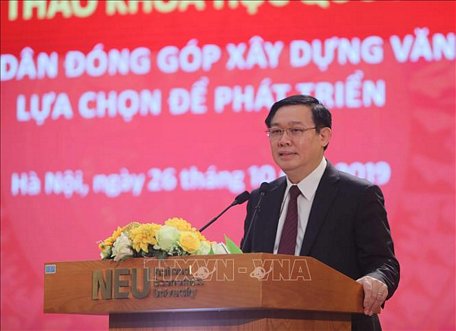  Phó Thủ tướng Vương Đình Huệ phát biểu tại hội thảo. Ảnh: Thanh Tùng/TTXVN